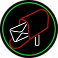 thumbnail image 1 of Mailbox Red Logo with Green Circle Neon Sign, 26 x 3 x 26 in., 1 of 1