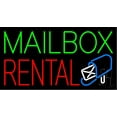 thumbnail image 1 of Mailbox Rental Blue Rectangle LED Neon Sign 13 x 24 - inches, Black Square Cut Acrylic Backing, with Dimmer - Bright and Premium built indoor LED Neon Sign for Store interior and stroefront, 1 of 7