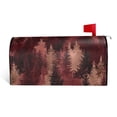 thumbnail image 1 of Mailbox Sleeve Reusable Waterproof Arc Opening With Soft Magnetic Strip Easy To Install Uv Protection 21x18 In Realistic Forests Camouflage Pattern Conifer Maroon_1, 1 of 8
