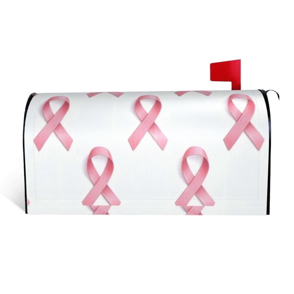 Mailbox Sleeve Reusable Waterproof Arc Opening With Soft Magnetic Strip Easy To Install Uv Protection 21x18 In Classic Pink Ribbon Pattern