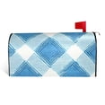 thumbnail image 1 of Mailbox Sleeve Reusable Waterproof Arc Opening With Soft Magnetic Strip Easy To Install Uv Protection 25.5x21 In Argyle Plaid Lightskyblue_49288_4, 1 of 8