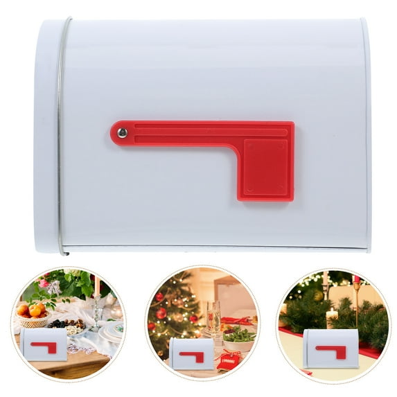 Mailbox Toy,Tinplate Mailbox Toy For Kids Sturdy Play Mailboxes With Raised Signal Flags Diy Santa Mailbox Valentine Mailboxes Playhouse Mailbox For Outdoor Play Activities White