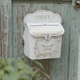 thumbnail image 1 of Mailbox Wall Mount Mailboxes for Outside Vintage Mail Boxes for House Outside Metal Drop Box Antique Style Nostalgic Charm Home Decorative, Butterfly Pattern, White, 1 of 7