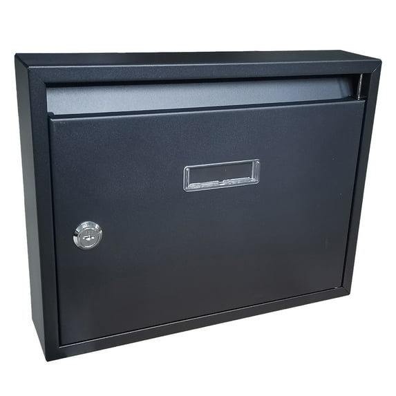 Mailbox Wall Mount Post Mail Lockable Mail Box with Combination Locking Front Door Letterbox Suggestion Box Newspaper Magazines Letters Receive Case Black