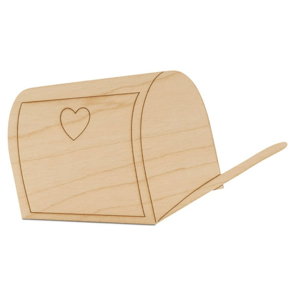 Mailbox Wood Cutouts 10-inch, 1/8 inch Thick, Pack of 3 Mother's Day/Valentines Crafts for Gifts and Girls' Décor, by Woodpeckers