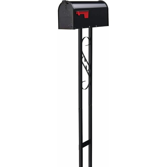 Mailbox-to-Go Weather-Resistant Steel Metal Mail Box for Outside with Post, Black, Medium Curbside Mailbox, USPS Approved for Residential Delivery