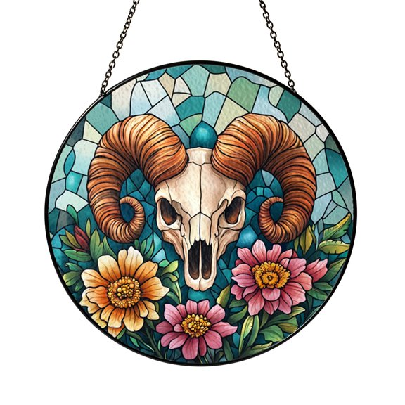 Mailbox with Wildflowers Stained Glass Style Suncatcher – Window Hanging Art