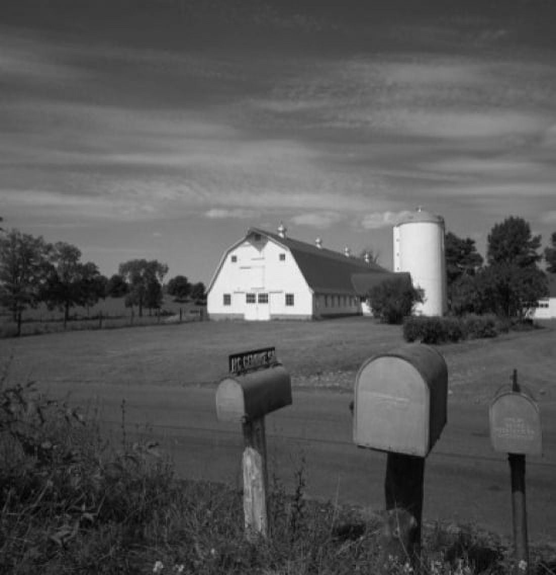 Mailboxex in rural scenery Canvas Art - (24 x 36)