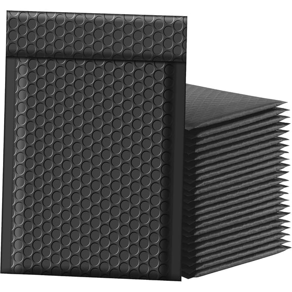 Mailers 4x8 Inch 50 count Black Bags, Chic Packaging Bags For Small Business, Colored Padded Mailing Envelopes,Opaque Matte Self Seal Poly Mailers #000