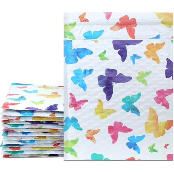 Mailers 6x10 Inch Colorful Butterfly 25  Poly Padded Envelopes Small Business Mailing Packages Self Seal   Boutique  Bags for   Supplies #0