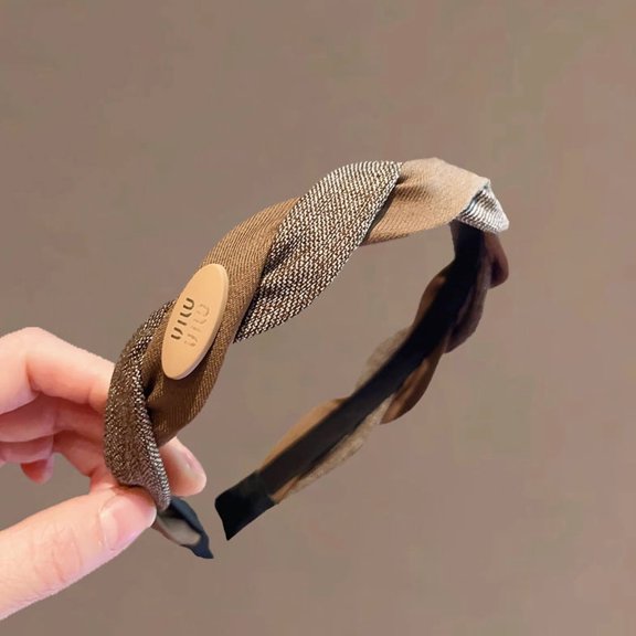 Maillard high skull top Fried Dough Twists braid hoop for women's new high-end temperament wide edge commuting hair card face wash headband