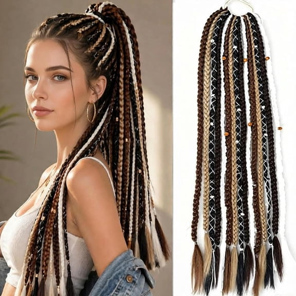 Maillard-style braided hair extensions Wasteland/Afro-inspired half-head dreadlocks Bohemian style braids