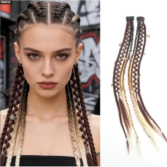 Maillard-style braided hair extensions Wasteland/Afro-inspired half-head dreadlocks Bohemian style braids