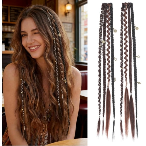 Maillard-style braided hair extensions Wasteland/Afro-inspired half-head dreadlocks Bohemian style braids