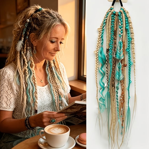 Maillard-style braided hair extensions Wasteland/Afro-inspired half-head dreadlocks Bohemian style braids