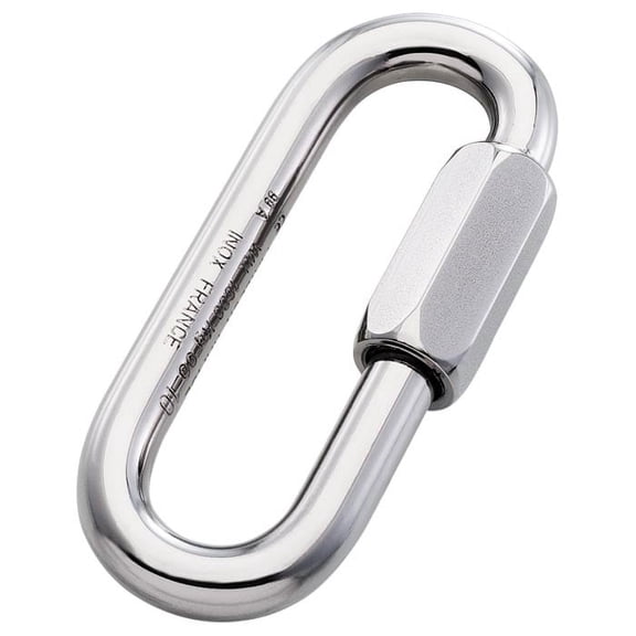Maillon Rapide Quick Link Long Plated Carabiner - 10mm/7/16" Standard Pack Steel