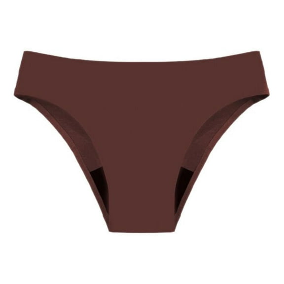 Menstrual Swimwear for Women - 4-Layer Absorbent Period Underwear High-Flow Mesh Quick Water Absorption Anti-Leak Menstrual Leggings(Brown,L)