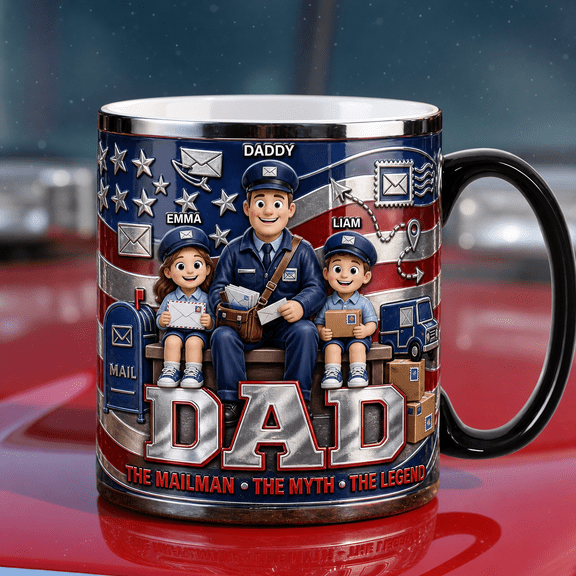Mailman Dad Ceramic Mug Personalized Postal Worker Father’s Day Gift