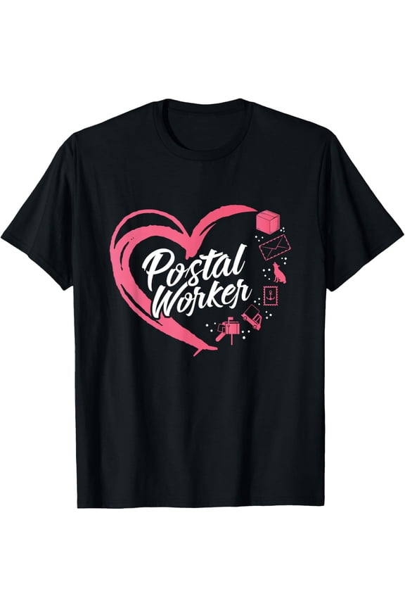 Mailman Postal Worker Appreciation Heart World Post Day T-Shirt100% cotton short-sleeved shirt for both men and women