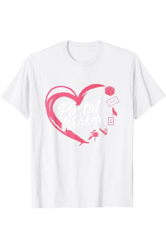 Mailman Postal Worker Appreciation Heart World Post Day T-ShirtMen's and women's pure cotton short-sleeved shirts
