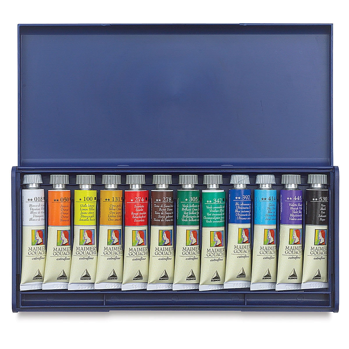 Maimeri Artist Gouache - Set of 12, Assorted Colors, 20 ml Tubes