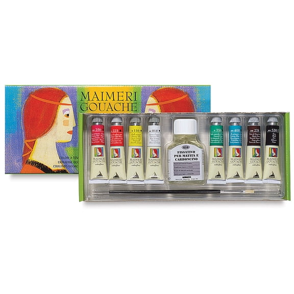 Maimeri Artist Gouache - Set of 8, Intro Colors, 20 ml Tubes