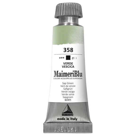 Maimeri Blu Artist Watercolor - Sap Green, 12 ml Tube