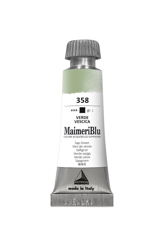 Blu Artist Watercolor - Sap Green, 12 ml Tube