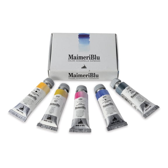 Maimeri Blu Artist Watercolor - Set of 5, Introduction Colors, 12 ml Tubes