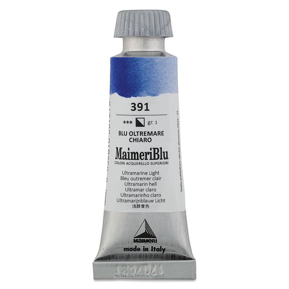 Maimeri Blu Artist Watercolor - Ultramarine Light, 12 ml Tube