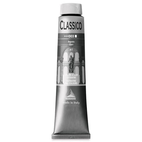 Maimeri Classico Oil Color - Silver, 200 ml tube