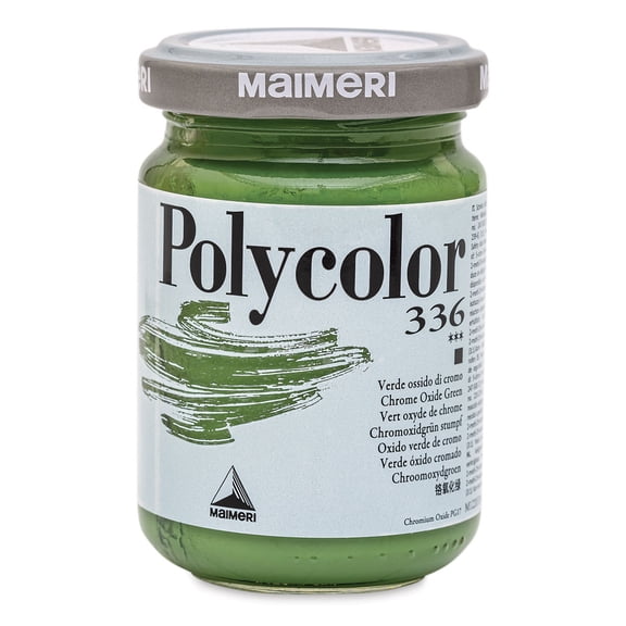 Maimeri Polycolor Vinyl Paints - Chrome Oxide Green, 140 ml jar