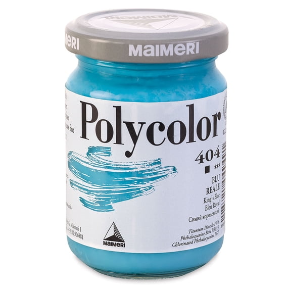 Maimeri Polycolor Vinyl Paints - King's Blue, 140 ml jar