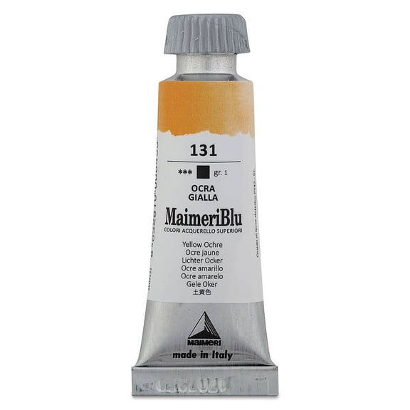 Maimeri Blu Artist Watercolor - Yellow Ochre, 12 ml Tube