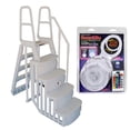 thumbnail image 1 of Main Access Above Ground Pool Step Ladder with Smart LED Light & Remote, 1 of 12