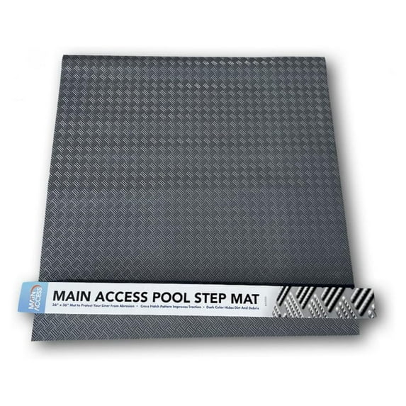 Open Box Main Access Large 36"x36" Pool Step Ladder Mat, Accessory Only, Gray