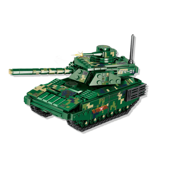 Main Battle Tank Military Challenger Leopard Panther Heavy Soldier Building Blocks Model Bricks Army Toys for Children