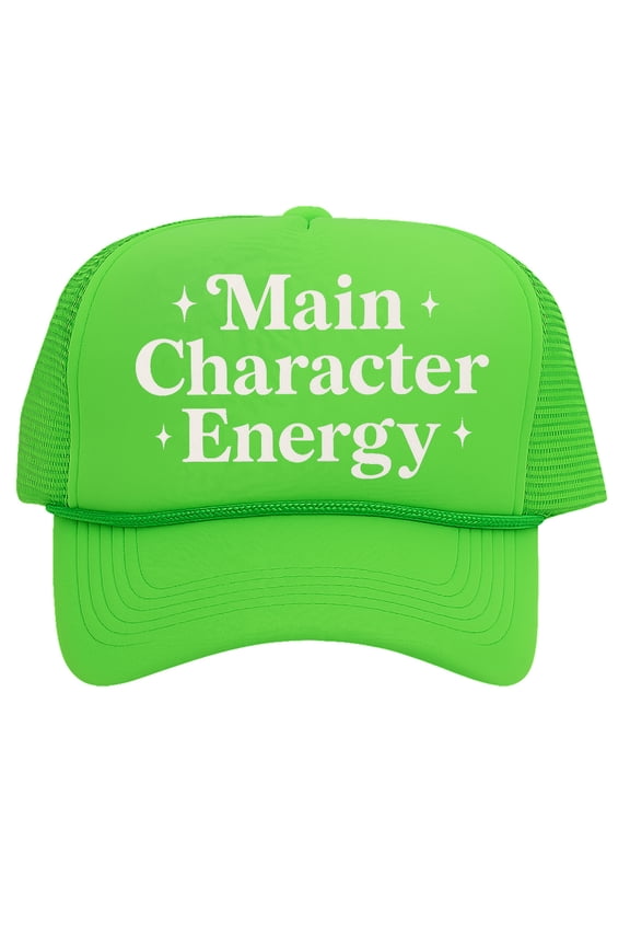 Main Character Energy – Funny Snapback Cap For Men Women, Neon Green