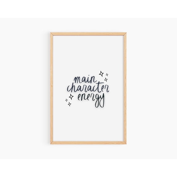 Main Character Energy Print TikTok Retro Dorm Wall Art, Stretched Canvas 12x16in