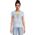 thumbnail image 1 of Main Character Energy Women's Juniors Graphic Tee with Short Sleeves, Sizes XS-XXXL, 1 of 5
