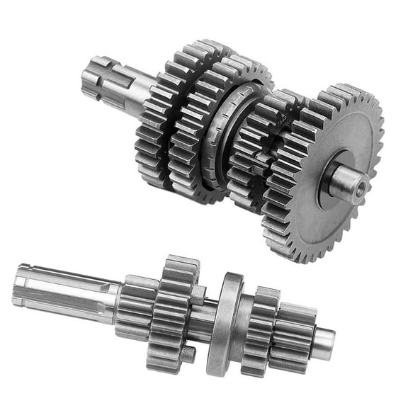 Main Counter Shaft with Reverse (3 Forward Plus 1 Reverse Gear) for 110-125CC ATV Dirt Bike ATV Horizontal Engine Parts,2 * Gear shaft,silver