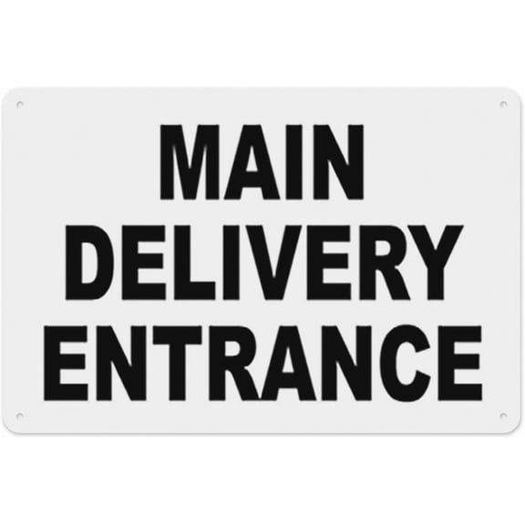 Main Delivery Entrance Sign 8"x12" - Aluminum Tin Warning for Home Outdoor Garden, High-Visibility Directional Decor for Business