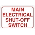 thumbnail image 1 of Main Electrical Shut Off Switch Sign (Aluminium, White 7X10) (ref-2201), 1 of 5