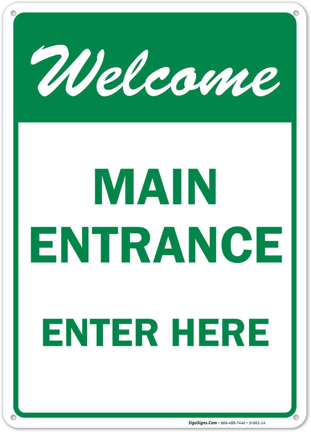 Main Entrance Enter Here Sign Funny Retro Metal Sign 8x12 inches ...