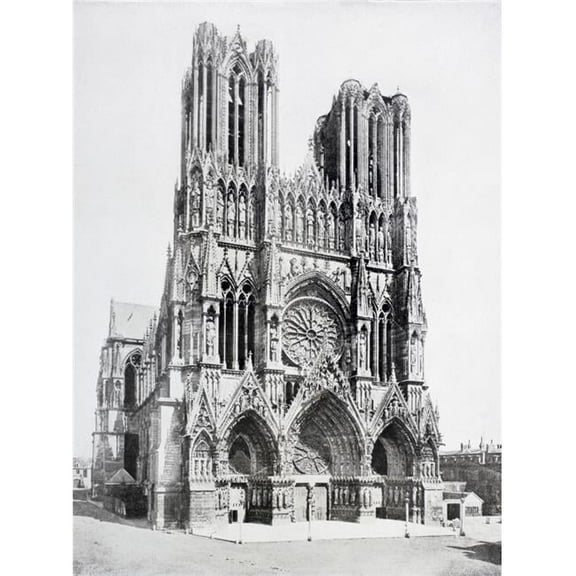 Main Facade of Notre-Dame De Reims - Our Lady of Rheims Cathedral France As Seen in The Early 20th Century Before It Was Damaged in The First World War From La Esfera 1914 Poster