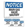 Main Gas Valve Shutoff OSHA Notice Rigid Plastic Sign 18 Inch x 12 Inch ...