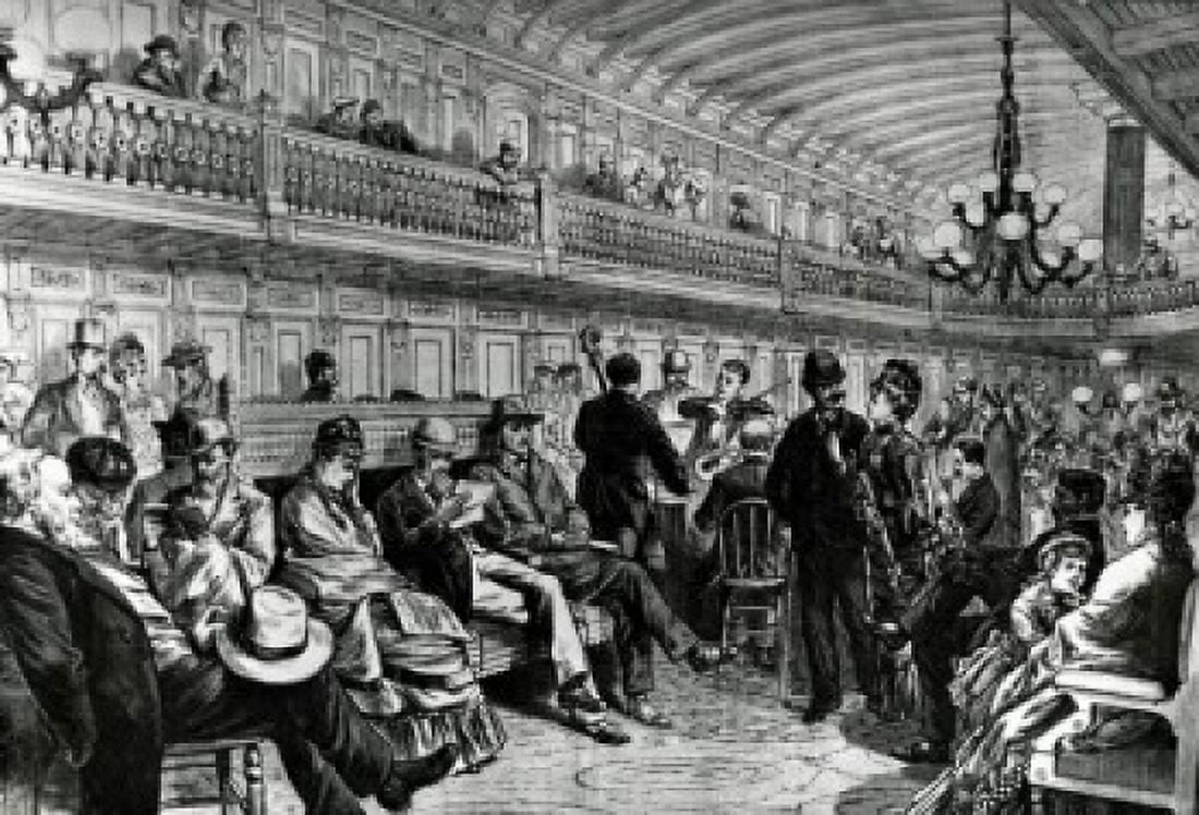 Main Lounge Of Steamship Massachusettes Artist Unknown Canvas Art - (24 x 36)