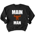 thumbnail image 1 of Main Man Side Chick Thanksgiving Couples Crewneck Sweatshirt, M, Black, Main Man, 1 of 6