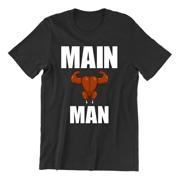 Main Man Side Chick Thanksgiving Couples Unisex Men's T-shirt For Men, S, Black