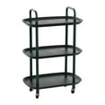 thumbnail image 1 of Main + Mesa Modern Plastic and Metal 3-Tier Trolley, Black and Dark Green, 1 of 5
